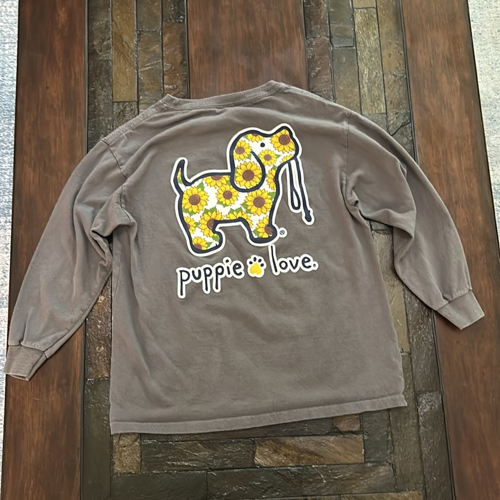 Girl’s Puppie Love long sleeve T shirt - Picture 3 of 6